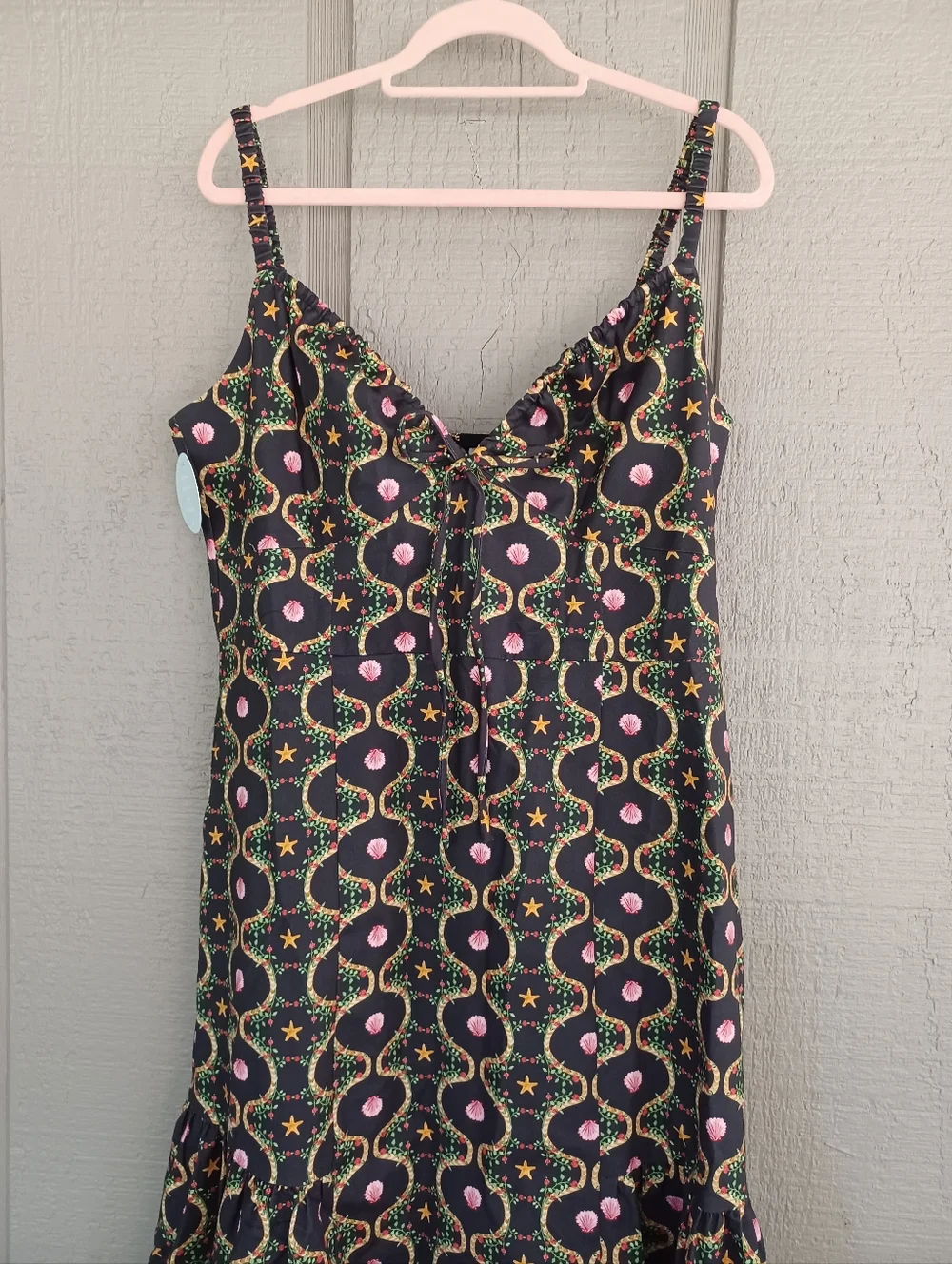 Hill House The Lillie Dress Size XXL Cotton Blend In Cisco Trellis Black Multi
